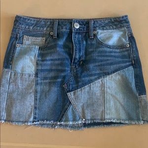 Patched American Eagle denim skirt